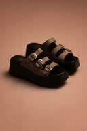 Σανδάλια flatforms δερμάτινα με τοκάδες Tfp - Πούρο