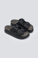 Σανδάλια flatforms δερμάτινα ZEFI FANTASY SANDALS - Μαύρο - thefashionproject.gr - FANTASY SANDALS