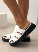 Σανδάλια flatforms fisherman από γνήσιο δέρμα TFP - Λευκό - thefashionproject.gr - TFP
