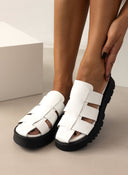 Σανδάλια flatforms fisherman από γνήσιο δέρμα TFP - Λευκό - thefashionproject.gr - TFP