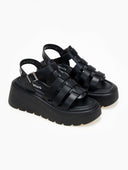Σανδάλια flatforms gladiator 171862 - Μαύρο - thefashionproject.gr - Refresh