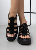 Σανδάλια flatforms gladiator 171862 - Μαύρο - thefashionproject.gr - Refresh