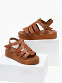 Σανδάλια flatforms gladiator δερμάτινα Estil