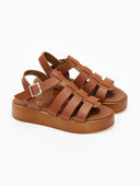 Σανδάλια flatforms gladiator δερμάτινα Estil - Ταμπά - thefashionproject.gr - Estil