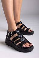 Σανδάλια flatforms gladiator Refresh 172691 - Μαύρο - thefashionproject.gr - Refresh