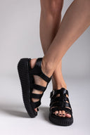 Σανδάλια flatforms gladiator Refresh 172691 - Μαύρο - thefashionproject.gr - Refresh