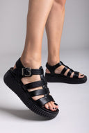 Σανδάλια flatforms gladiator Refresh 172691 - Μαύρο - thefashionproject.gr - Refresh