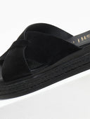 Σανδάλια flatforms καστόρινα estil - Μαύρο - thefashionproject.gr - Estil