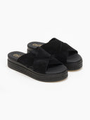 Σανδάλια flatforms καστόρινα estil - Μαύρο - thefashionproject.gr - Estil