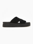 Σανδάλια flatforms καστόρινα estil - Μαύρο - thefashionproject.gr - Estil