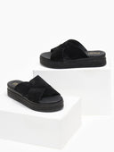 Σανδάλια flatforms καστόρινα estil - Μαύρο - thefashionproject.gr - Estil