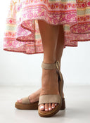 Σανδάλια flatforms καστόρινα Estil - Τάουπε - thefashionproject.gr - Estil - 21344035002