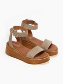 Σανδάλια flatforms καστόρινα Estil - Τάουπε - thefashionproject.gr - Estil - 21344035002