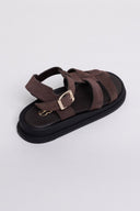 Σανδάλια flatforms καστόρινα gladiator Estil - Καφέ - thefashionproject.gr - Estil - 23973036002
