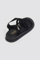 Σανδάλια flatforms καστόρινα gladiator Estil - Μαύρο - thefashionproject.gr - Estil - 23973002002