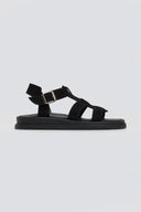 Σανδάλια flatforms καστόρινα gladiator Estil - Μαύρο - thefashionproject.gr - Estil - 23973002002