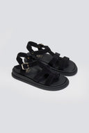 Σανδάλια flatforms καστόρινα gladiator Estil - Μαύρο - thefashionproject.gr - Estil - 23973002002