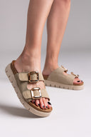 Σανδάλια flatforms καστόρινα MARIAMARE