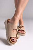 Σανδάλια flatforms καστόρινα MARIAMARE