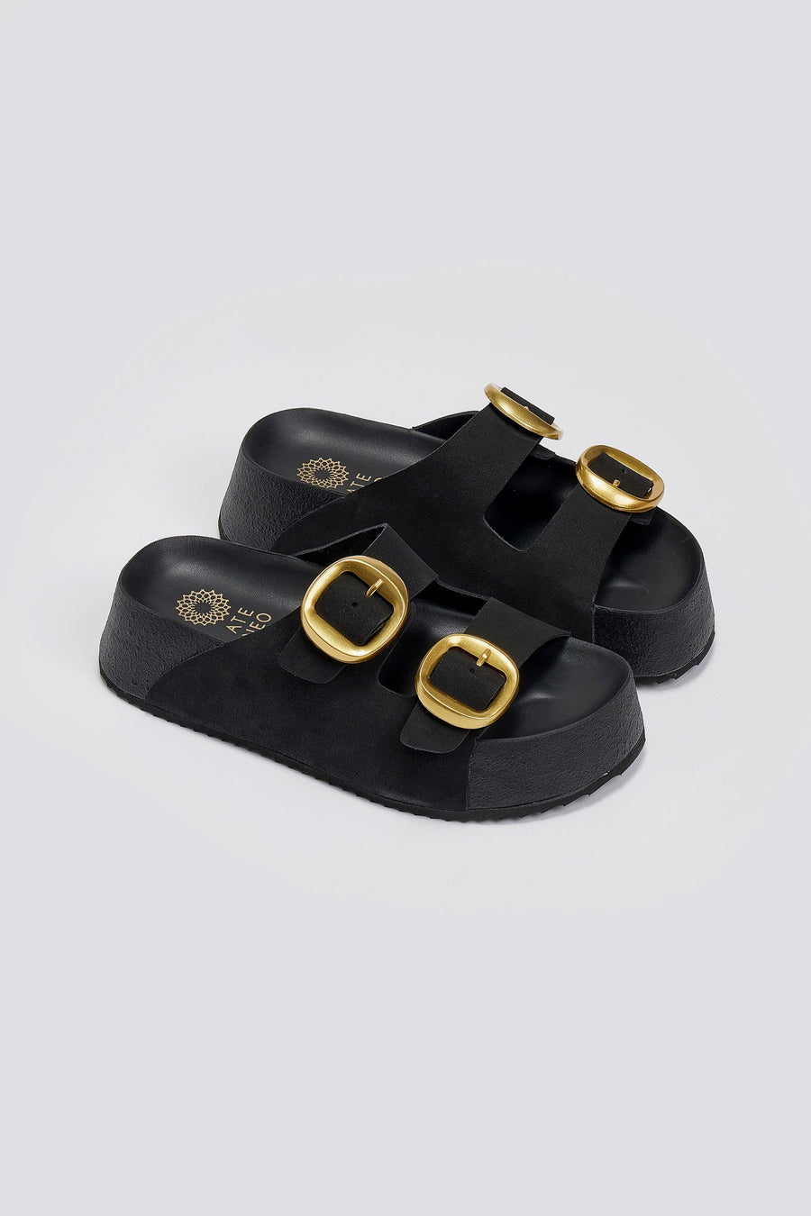 Σανδάλια flatforms καστόρινα με έντονους τοκάδες Ateneo