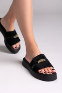 Σανδάλια flatforms  καστόρινα με λουράκι iris