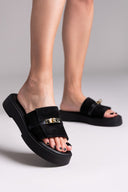 Σανδάλια flatforms  καστόρινα με λουράκι iris