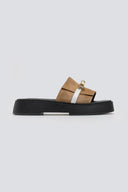 Σανδάλια flatforms καστόρινα με λουράκι Iris - Τάουπε - thefashionproject.gr - IRIS