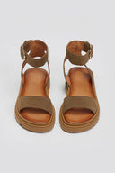 Σανδάλια flatforms καστόρινα με μπαρέτα TFP