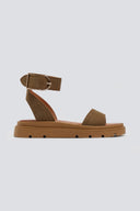 Σανδάλια flatforms καστόρινα με μπαρέτα TFP
