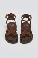 Σανδάλια flatforms καστόρινα με print Tfp