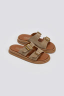 Σανδάλια flatforms καστόρινα με τοκάδες Estil