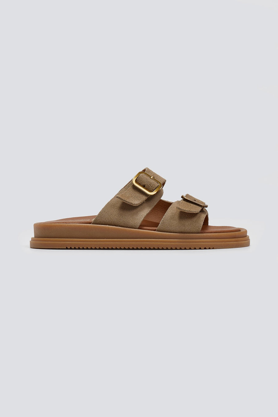 Σανδάλια flatforms καστόρινα με τοκάδες Estil