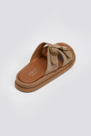 Σανδάλια flatforms καστόρινα με τοκάδες Estil