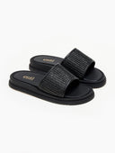 Σανδάλια flatforms με φαρδιά ψάθινη φάσα Estil