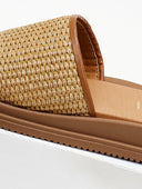 Σανδάλια flatforms με φαρδιά ψάθινη φάσα Estil