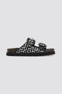Σανδάλια flatforms με φάσες και τοκάδες - Μαύρο - thefashionproject.gr - MIRA