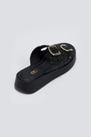 Σανδάλια flatforms με γκλίτερ Estil