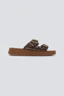 Σανδάλια flatforms με γκλίτερ Estil