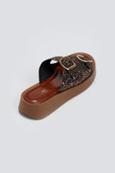 Σανδάλια flatforms με γκλίτερ Estil
