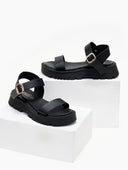 Σανδάλια flatforms με μπαρέτα Estil - Μαύρο - thefashionproject.gr - Estil