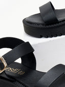 Σανδάλια flatforms με μπαρέτα Estil - Μαύρο - thefashionproject.gr - Estil