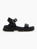 Σανδάλια flatforms με μπαρέτα Estil - Μαύρο - thefashionproject.gr - Estil