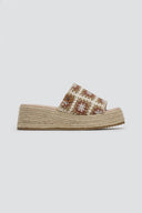 Σανδάλια flatforms με πλεκτό σχέδιο Refresh 172842 - Μπεζ - thefashionproject.gr - Refresh - 23639003002