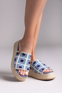 Σανδάλια flatforms με πλεκτό σχέδιο Refresh 172842 - Μπλε jean - thefashionproject.gr - Refresh