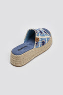 Σανδάλια flatforms με πλεκτό σχέδιο Refresh 172842 - Μπλε jean - thefashionproject.gr - Refresh