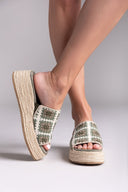 Σανδάλια flatforms με πλεκτό σχέδιο Refresh 172842 - Χακί - thefashionproject.gr - Refresh