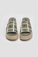 Σανδάλια flatforms με πλεκτό σχέδιο Refresh 172842 - Χακί - thefashionproject.gr - Refresh
