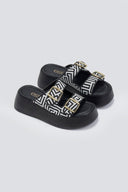 Σανδάλια flatforms με print Estil