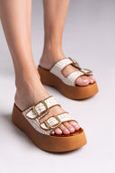 Σανδάλια flatforms με print Estil