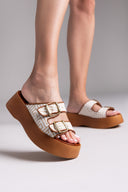 Σανδάλια flatforms με print Estil